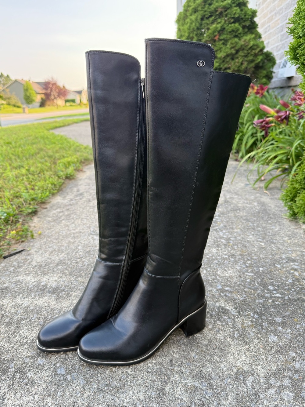Aqua-Flex Chloe waterproof knee high leather black waterproof boots